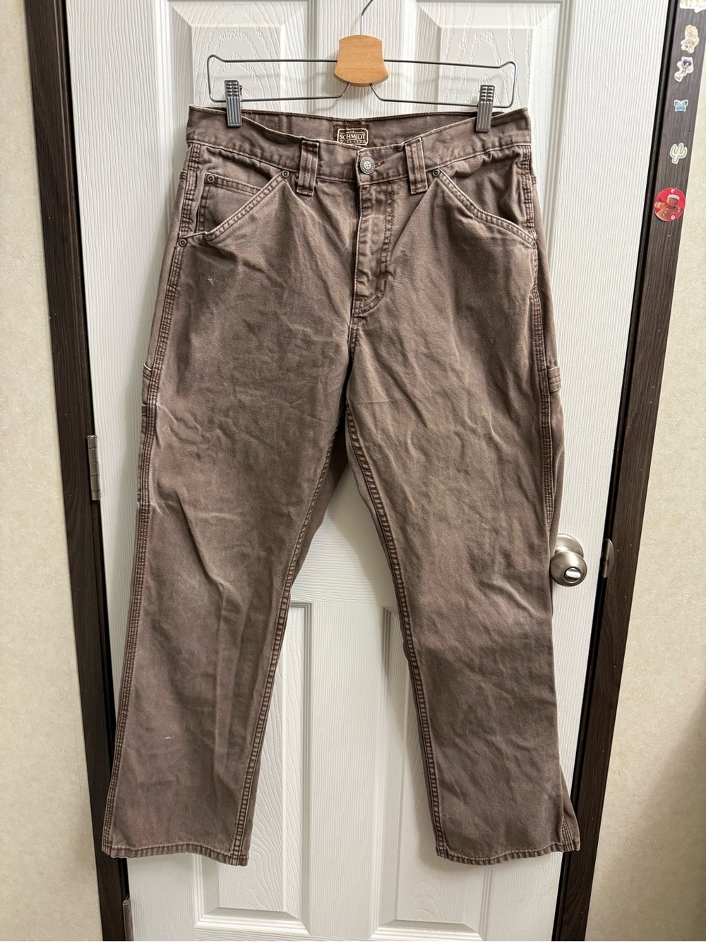 Men's Brown Cargo Work Pants with Utility Pockets